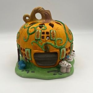 PartyLite Pumpkin Patch Tealight House Candle Holder Halloween Autumn P7303